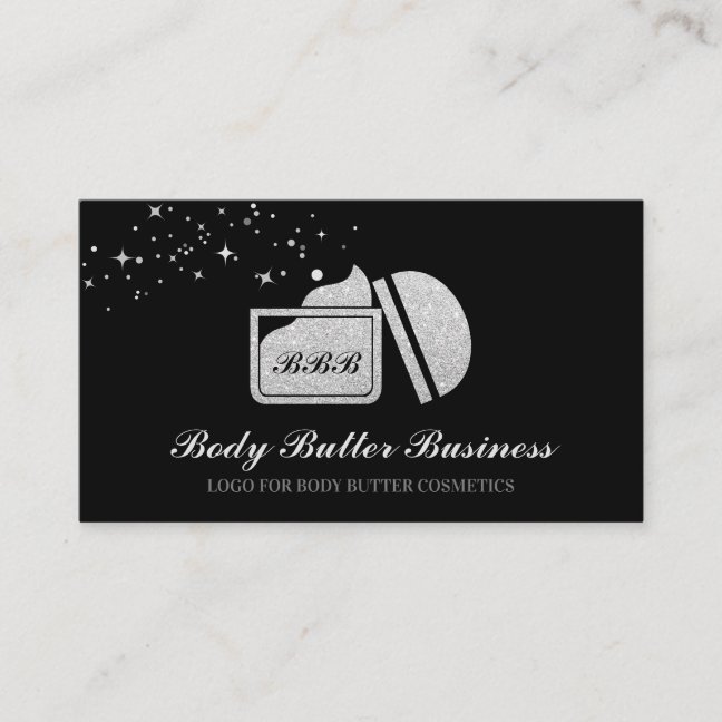 Silver Body Butter Cosmetic Cream Business Card