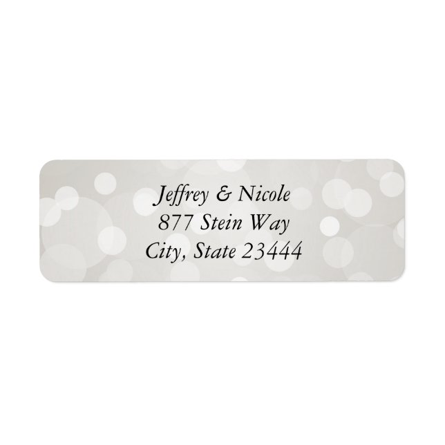 Silver Bokeh Elegant Custom Wedding Label (Front)