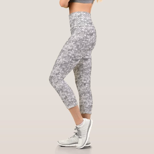 Silver Bokeh Glitter Mermaid Capri 