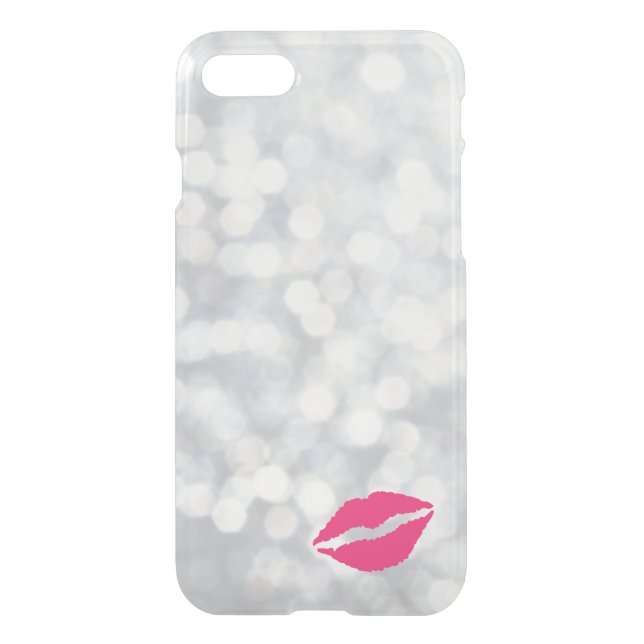 Silver Bokeh Kiss iPhone 7 Case (Back)