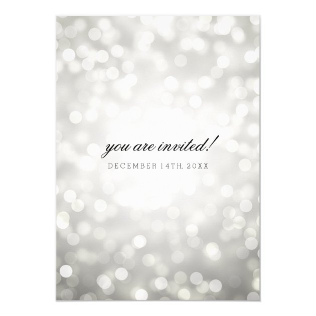 Silver Bokeh Lights Elegant Wedding Invitation