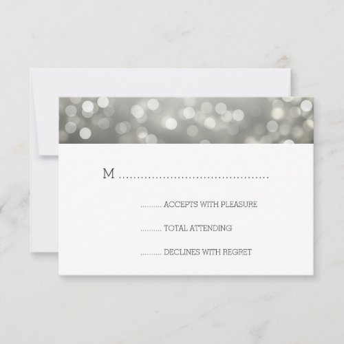 Silver Bokeh Lights Elegant Wedding RSVP