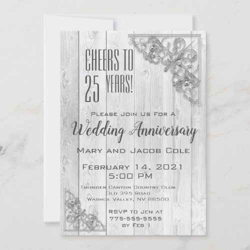 Silver Border Anniversary Celebration Invitation