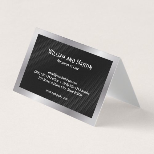 Silver Border  Black Pattern Business Card