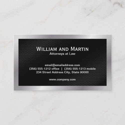 Silver Border  Black Pattern Business Card