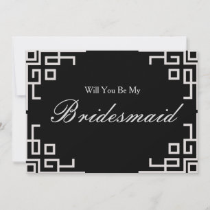 Silver Border Confetti Will you be my Bridesmaid Invitation