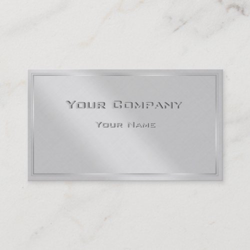 Silver Border Minimal Corporate  Business Card