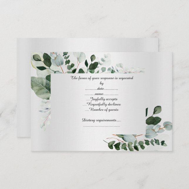 SILVER BOTANICAL RESPONSE CARD (Front/Back)