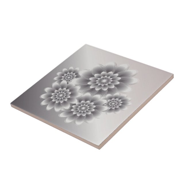 Silver bouquet ceramic tile (Side)