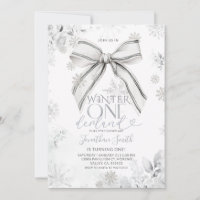 Silver Bow Winter Onederland Snowfall 1st Birthday