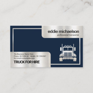 Silver Box Corner Frame Logistics Trucker Business Card