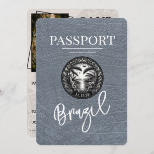 Silver Brazil Passport Save The Date