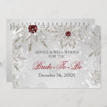 silver bridal shower Advice and Well Wishes Card