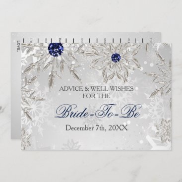 silver bridal shower Advice and Well Wishes Card