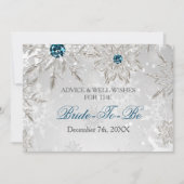 silver bridal shower Advice and Well Wishes Card (Front)
