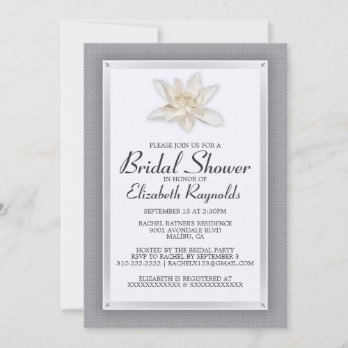 Silver Bridal Shower Invitations