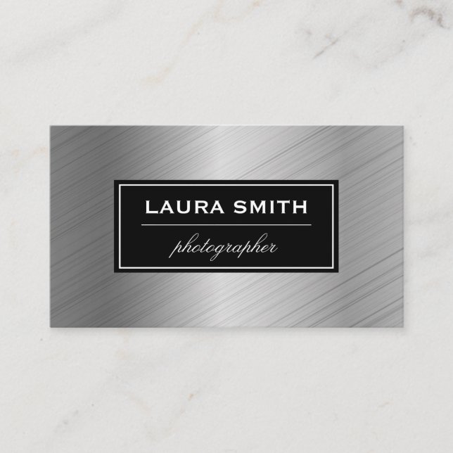 Silver Brushed Business Card (Front)