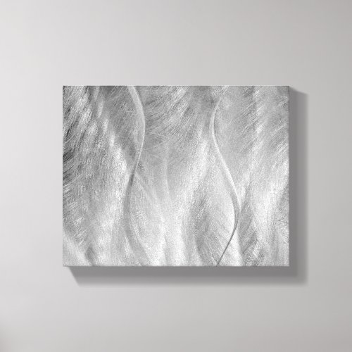 Silver Brushed Metal Abstract Canvas Print