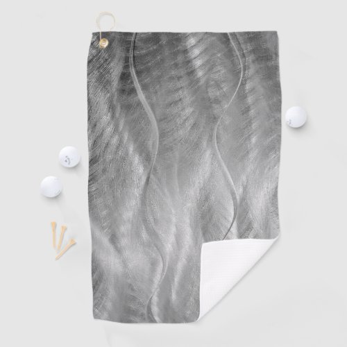 Silver Brushed Metal Abstract Golf Towel