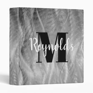 Silver Brushed Metal Abstract Silver Finish  3 Ring Binder