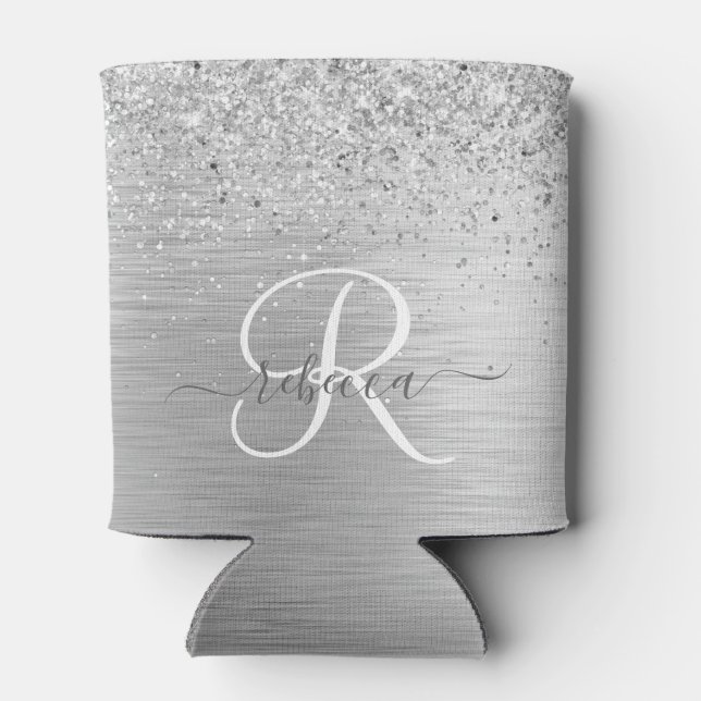 Brushed Metal Logo Koozie