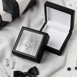 Silver Brushed Metal Glitter Monogram Name Gift Box<br><div class="desc">Easily personalize this trendy gift box design featuring pretty silver sparkling glitter on a silver brushed metallic background.</div>