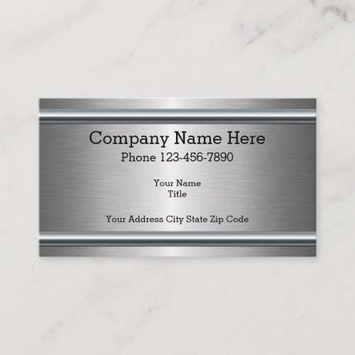 Silver Brushed Metal Look Modern Design Business Card