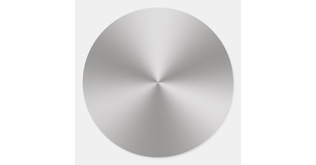 Silver Brushed Metal Look | Radial Classic Round Sticker | Zazzle.com