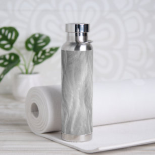 Silver Brushed Metal Water Bottle