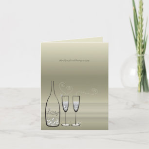 Silver Bubbles Celebration Thank You Note Card