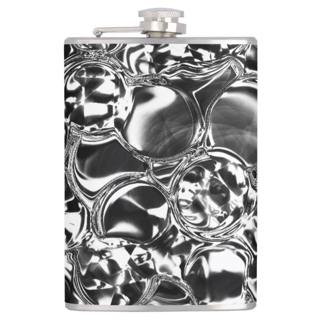 Silver bubbles with glass or metal tone  flask (Front)