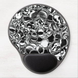 Silver bubbles with glass or metal tone gel mouse pad