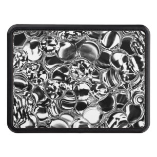 Silver bubbles with glass or metal tone hitch cover
