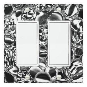 Silver bubbles with glass or metal tone  light switch cover