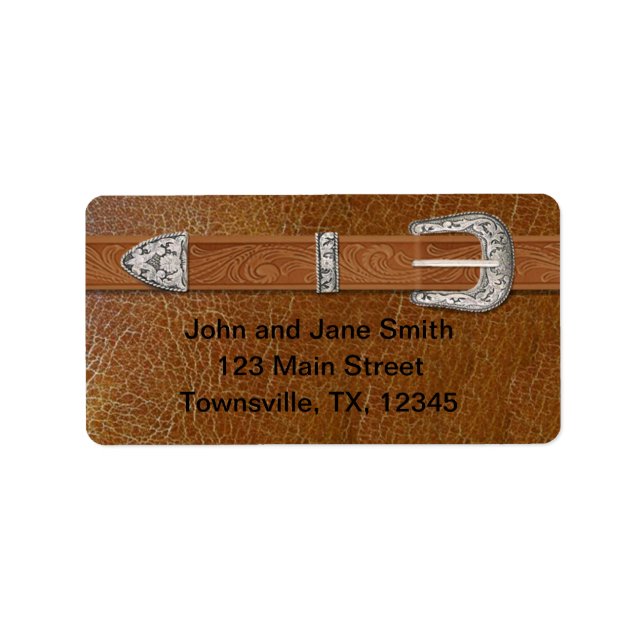 Silver Buckle and Leather Label (Front)