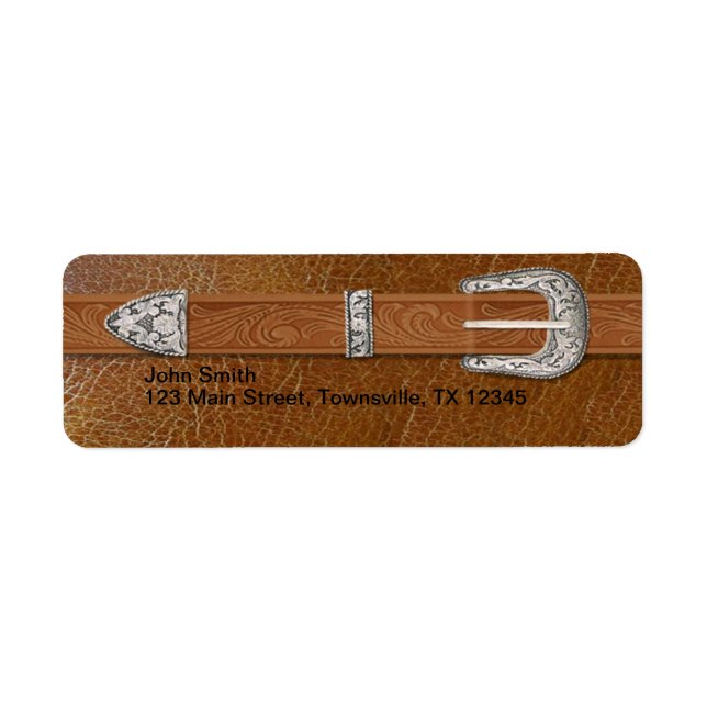 Silver Buckle and Leather Label (Front)
