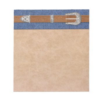 Silver Buckle On  Denim Notepad by timelesscreations at Zazzle