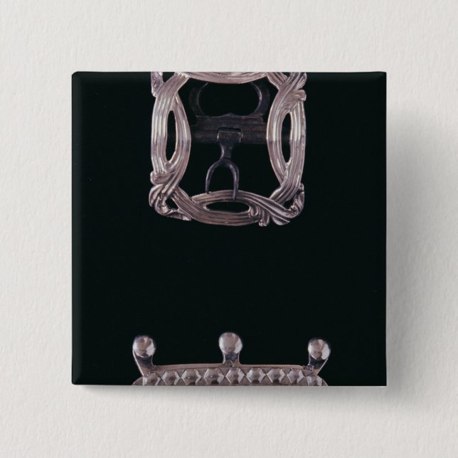 Silver buckles, English, late 18th century Button (Front)