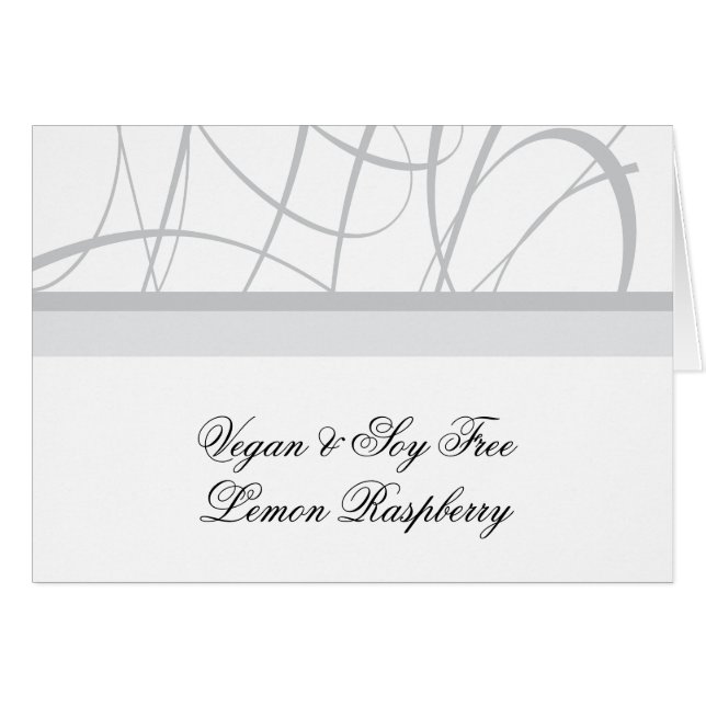 Silver Buffet Menu Tent/Table Card (Front Horizontal)
