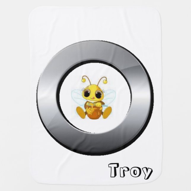 Silver Bumblebee Baby Blanket (Front)