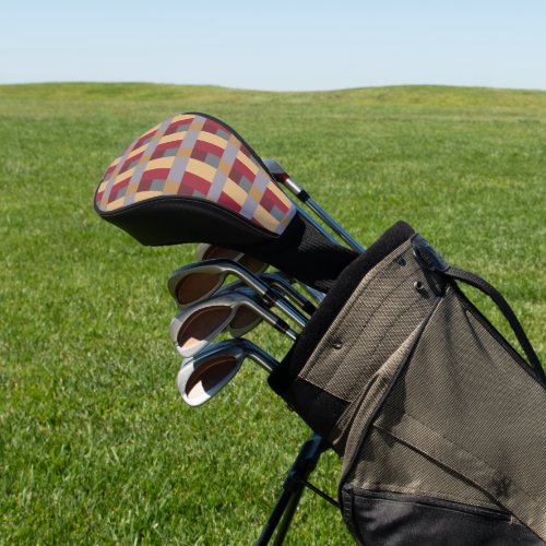 Silver Burgundy Red Cream Gray Color Block Golf Head Cover