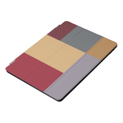 Silver Burgundy Red Cream Gray Color Block iPad Pro Cover