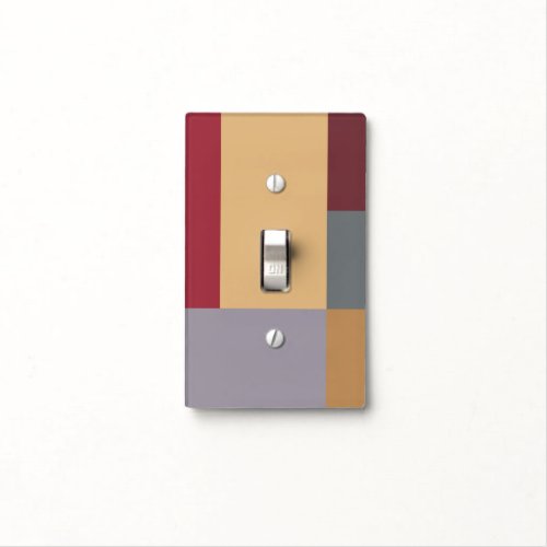 Silver Burgundy Red Cream Gray Color Block Light Switch Cover