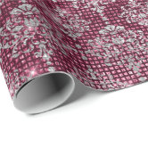 Burgundy rose gold elegant damasque Wrapping Paper by Peggie