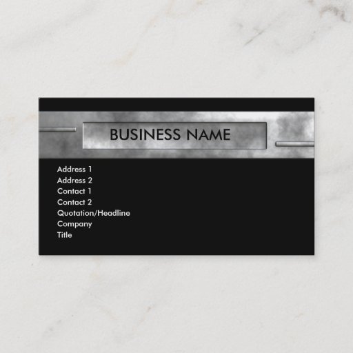 Customizable silver business 2 business card
