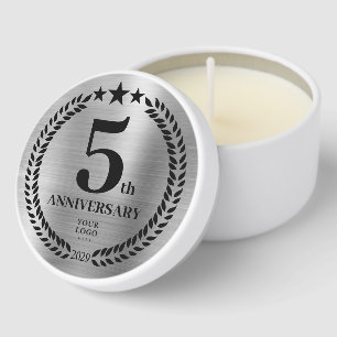 Silver Business 5th Anniversary Gift For Clients Mini Candle Favors