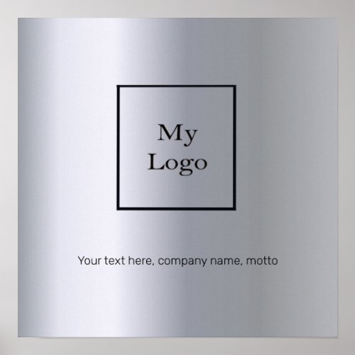 Silver business logo elegant classic poster