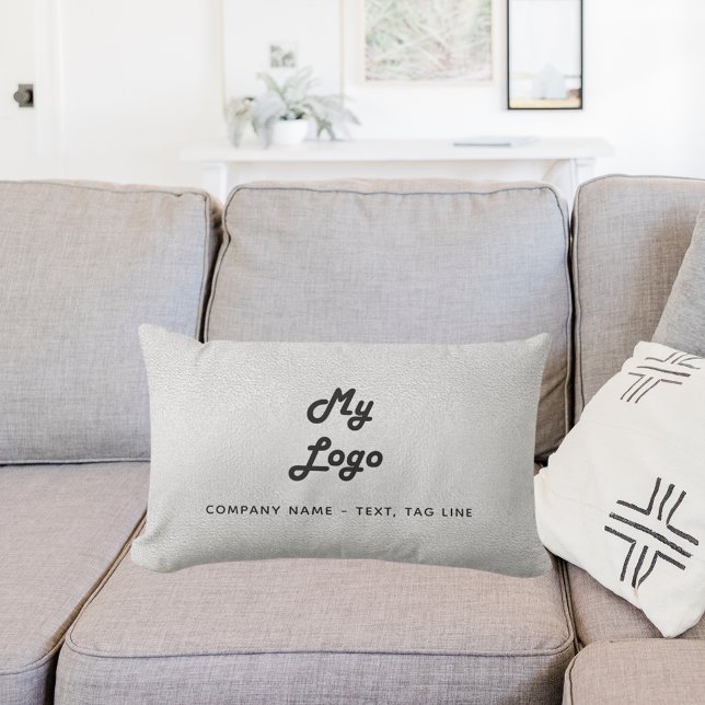 Silver business logo lumbar pillow (Creator Uploaded)