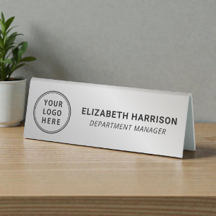 Silver Business Logo Name Table Tent