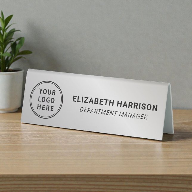 Silver Business Logo Name Table Tent (Silver Business Logo Name Table Tent)